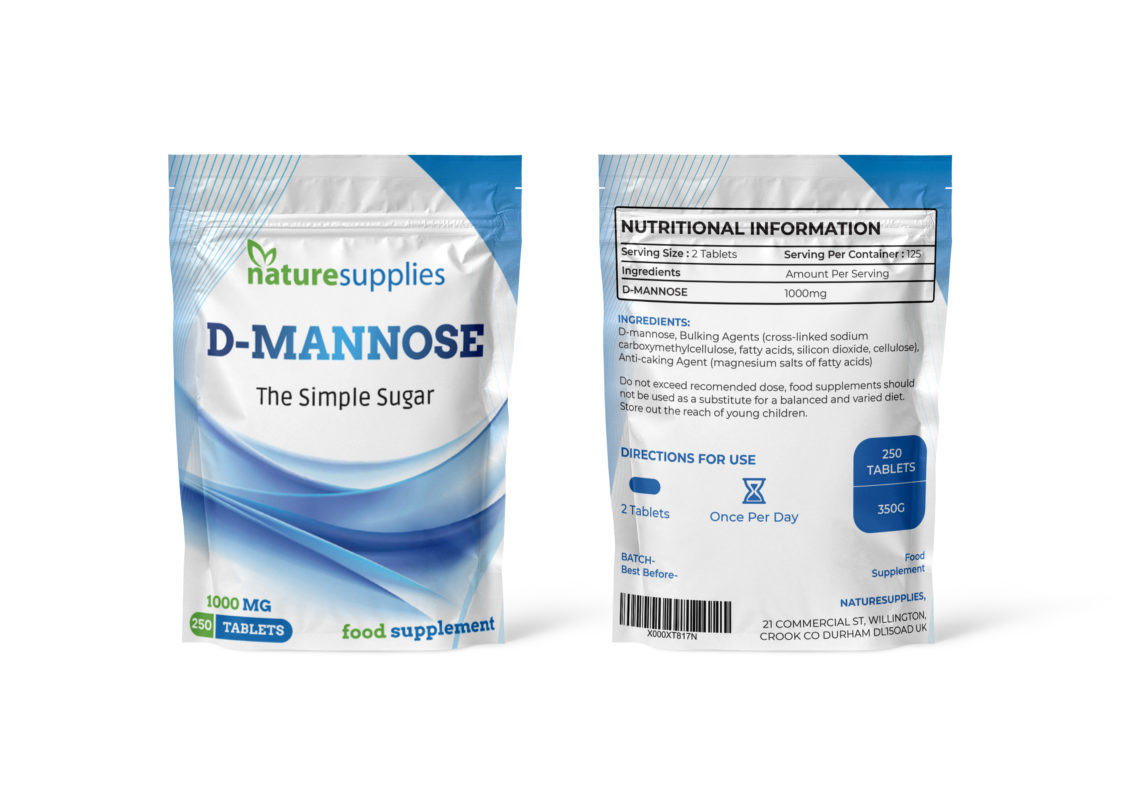 Dmannose Tablets 250 x 1000mg 100 Pure Naturesupplies
